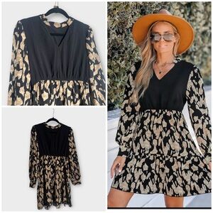 Cupshe Abstract Print V-Neck Mini Dress, Medium